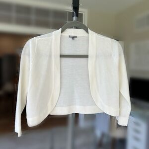 white cropped cardigan